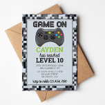 Video Game Level Up Gamer - Einladung zum Geburtst<br><div class="desc">Video Game Geburtstagsfeier Einladung mit Videospiel-Controller. Level up Geburtstagsparty.</div>