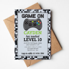 Video Game Level Up Gamer - Einladung zum Geburtst