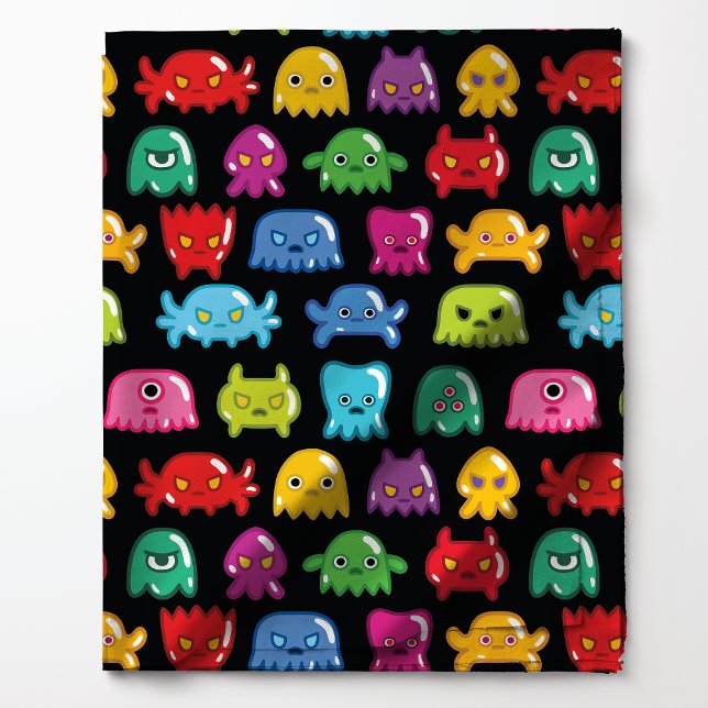 Video Game Monsters Geek Nerd Gamer-Muster Stoff (Von Creator hochgeladen)