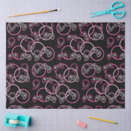 Video Game Neon Pink Girls Muster Seidenpapier