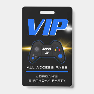 Video Game Party Blue Controller Günstig Abzeichen Ausweis