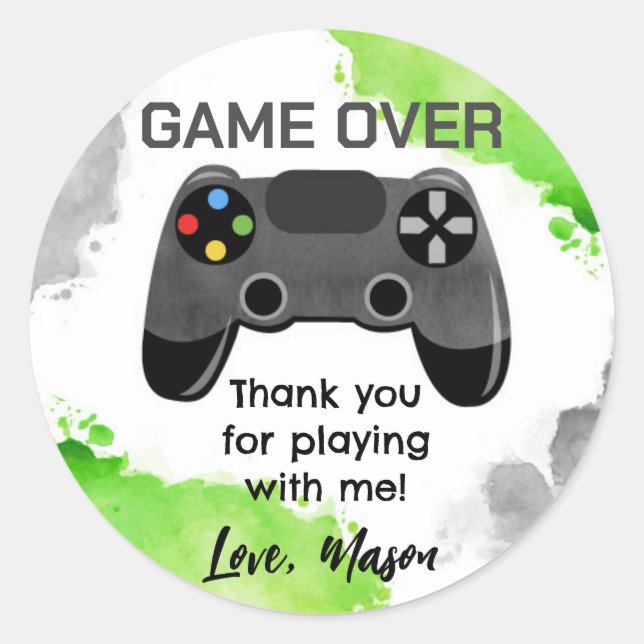 Video Game Party On Level Up Favoriser Stickers Ét (Devant)