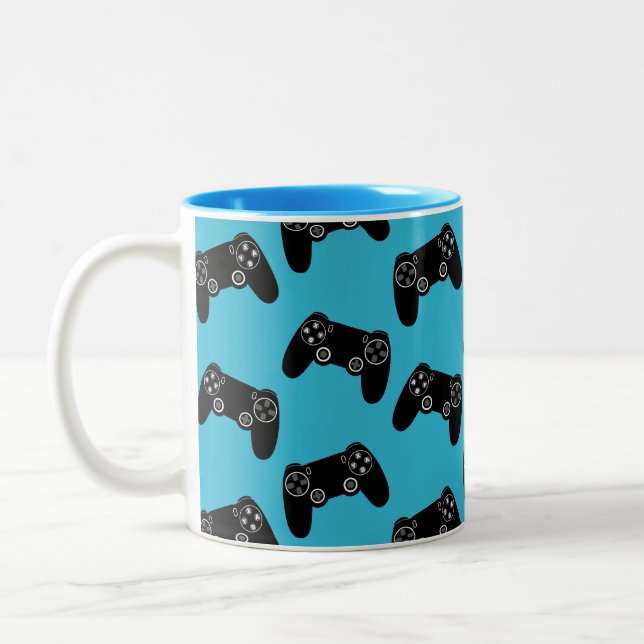 Video Game Pattern Mug Gamer Controller Coffee Cup Zweifarbige Tasse (Links)