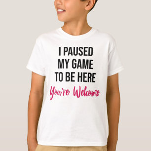 Video Game Pauset Funny Typografy Kids T-Shirt