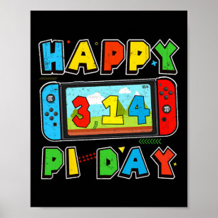 Video Game Pi Day Gamer Mathematiker Lehrer Kinder Poster