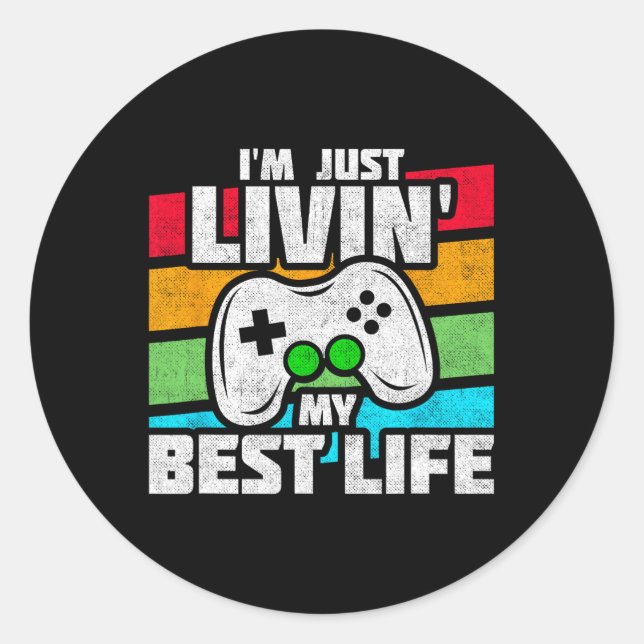 Video Game Player - PC Console Online Gaming - Spa Runder Aufkleber (Vorderseite)