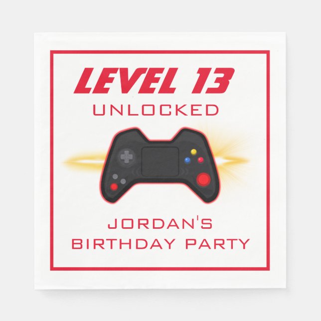 Video Game Red Controller Serviette (Vorderseite)