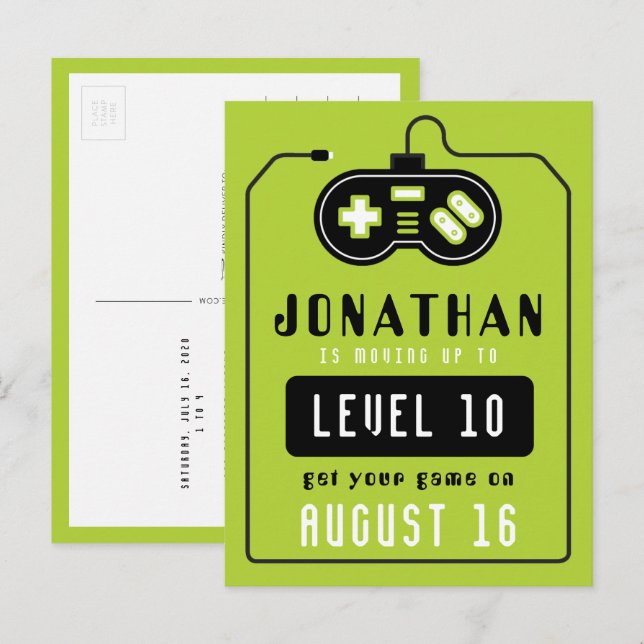 Video Game Truck Geburtstag Postkarte (Vorne/Hinten)