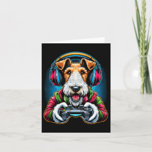 Video Game Wire Fox Terrier Dog Gaming Karte