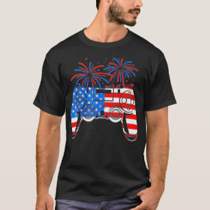 Video-Gamecontroller der amerikanischen Fahne 4. J T-Shirt