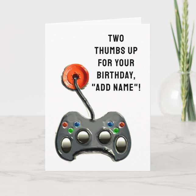 Video Gamer Birthday Karte (Vorderseite)