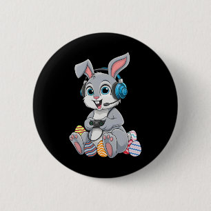 Video Gamer Bunny Egg Gaming Boys Männer Kinder gl Button
