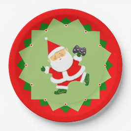 Video Gamer Christmas Holiday Pappteller