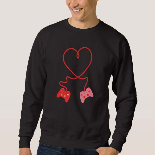 Video Gamer Controllers Valentines Day Heart Boys  Sweatshirt (Vorderseite)