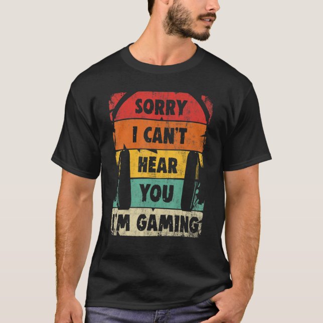 Video Gamer Headset Hört nicht, dass ich spiele T-Shirt (Vorderseite)