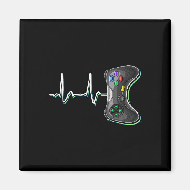 Video Gamer Heartbeat Video Game Controller Gesche Magnet (Vorne)
