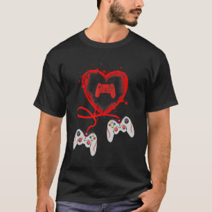 Video Gamer Herzcontroller Valentinstag Kinder T-Shirt