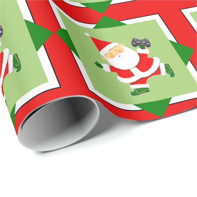 Video Gamer Holiday Geschenk Geschenkpapier (Rolleneckpunkt)