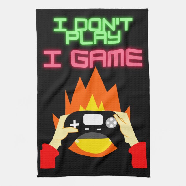 Video-Gamer: Ich spiele kein Spiel Geschirrtuch (Vertikal)