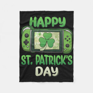 Video-Gamer Kleeblatt Frohen St. Patrick's Day Vie Fleecedecke