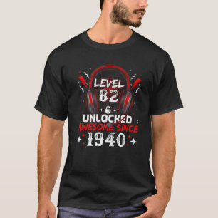 Video Gamer Level 82 Phantastisch 1940 82th Bi T-Shirt