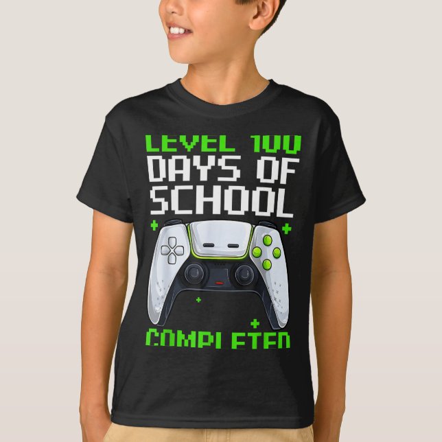 Video Gamer Student 100th Day Teacher 100 Days Of  T-Shirt (Vorderseite)