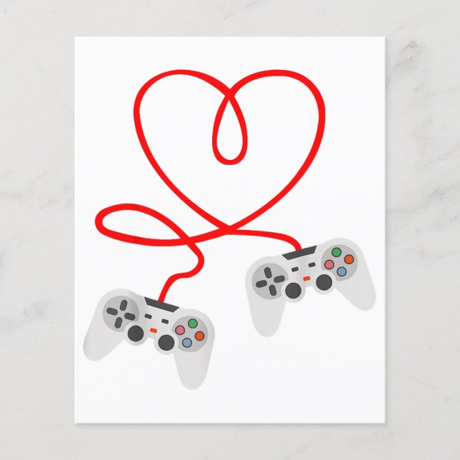 Video Gamer Valentinstag T - Shirt mit Controller (Vorderseite)