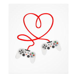 Video Gamer Valentinstag T - Shirt mit Controller Fotodruck