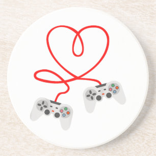 Video Gamer Valentinstag T - Shirt mit Controller Getränkeuntersetzer