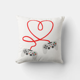 Video Gamer Valentinstag T - Shirt mit Controller Kissen