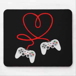 Video Gamer Valentinstag T - Shirt mit Controller Mousepad