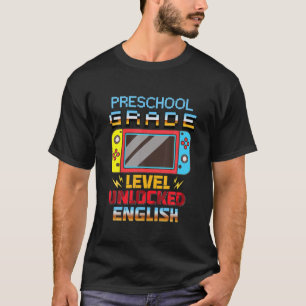 Video-Gamer-Vorschulstufe Entsperrt Englisch zurüc T-Shirt