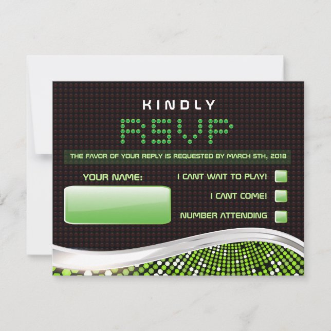 VIDEO GAMES Bar Bat mitzvah Demande de réponse (Devant)