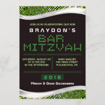 VIDEO GAMES Bar Bat Mitzvah Einladung
