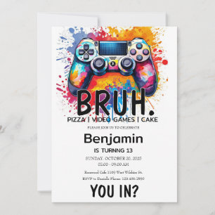 VIDEO GAMES Bruh Birthday Einladung