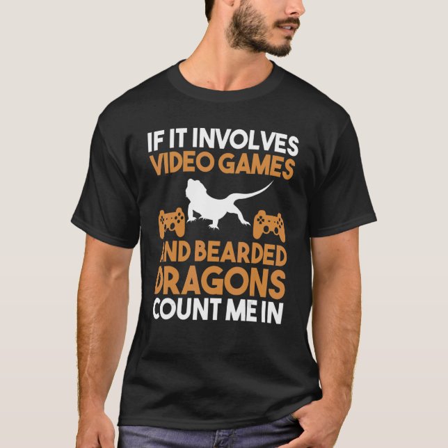 Video Games Gamer Gaming Barted Dragon T-Shirt (Vorderseite)