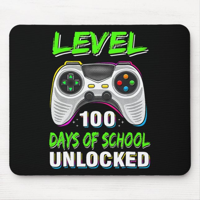 Video Games Level 100 Days of School Unlocks Mousepad (Vorne)