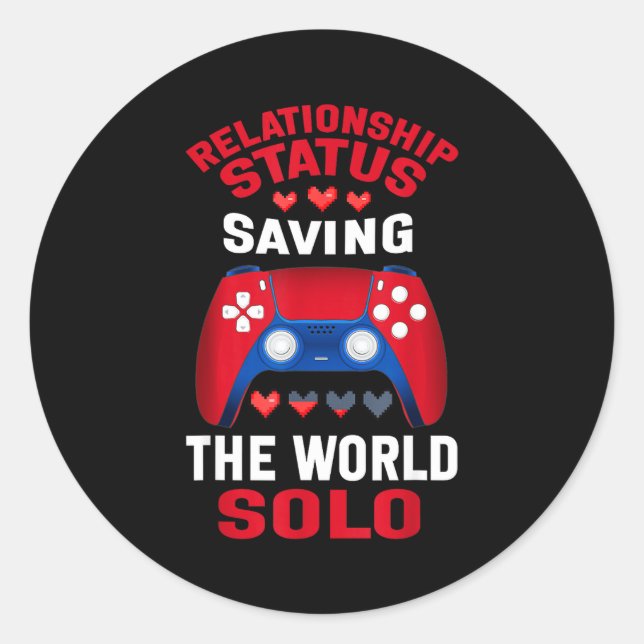 Video Games Valentines Day Gamer Gaming  Runder Aufkleber (Vorderseite)