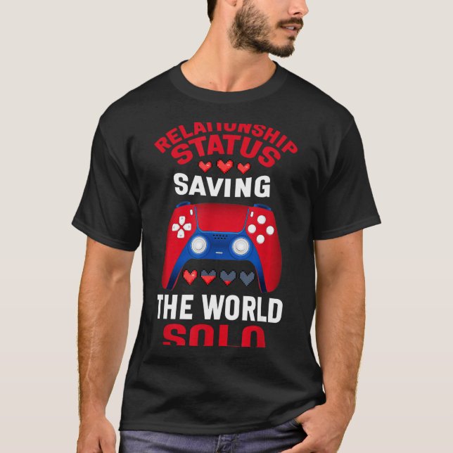 Video Games Valentines Day Gamer Gaming  T-Shirt (Vorderseite)