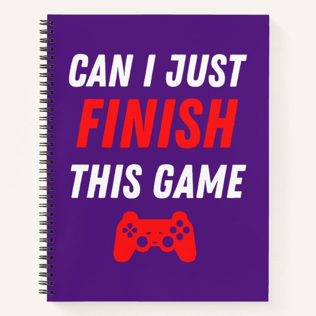 Video Gaming Funny Kann ich dieses Spiel beenden? Notizbuch (Vorderseite)