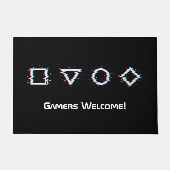 Video-Glitterstil, Videospiel-Controller-Buttons, Fußmatte (Vorderseite)
