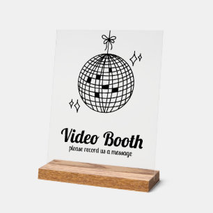 Video-Hochzeitsnachricht für Retro Disco Ball Acrylschild