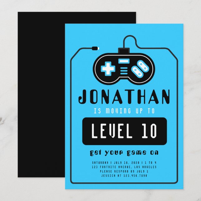 Vidéo Jeu Camion Anniversaire Invitation (Devant / Derrière)