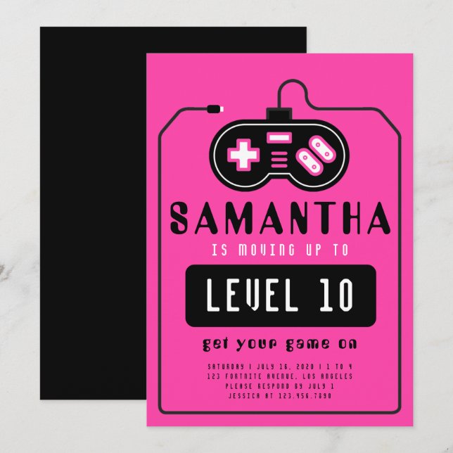 Vidéo Jeu Camion Anniversaire Invitation (Devant / Derrière)