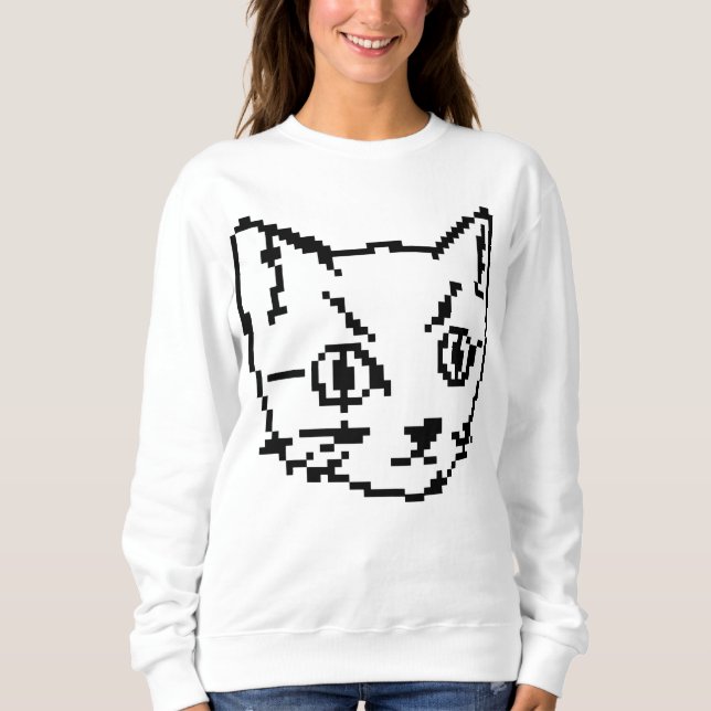 VIDEO KITTY CAT PIXEL ART SWEATSHIRT (Vorderseite)