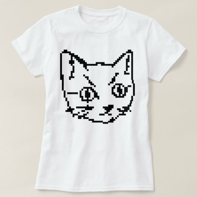 VIDEO KITTY CAT PIXEL ART T - SHIRT (Design vorne)