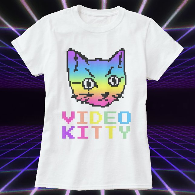 VIDEO KITTY CAT PIXEL ART T - SHIRT (Von Creator hochgeladen)