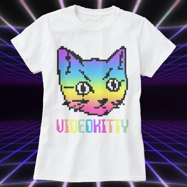 VIDEO KITTY CAT PIXEL ART T - SHIRT (Von Creator hochgeladen)