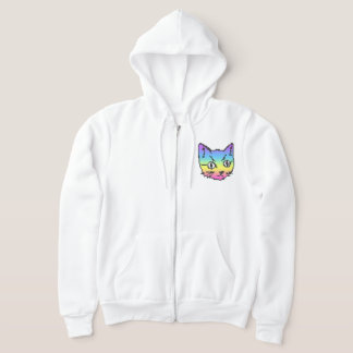 VIDEO KITTY CAT PIXEL ART ZIP HOODIE