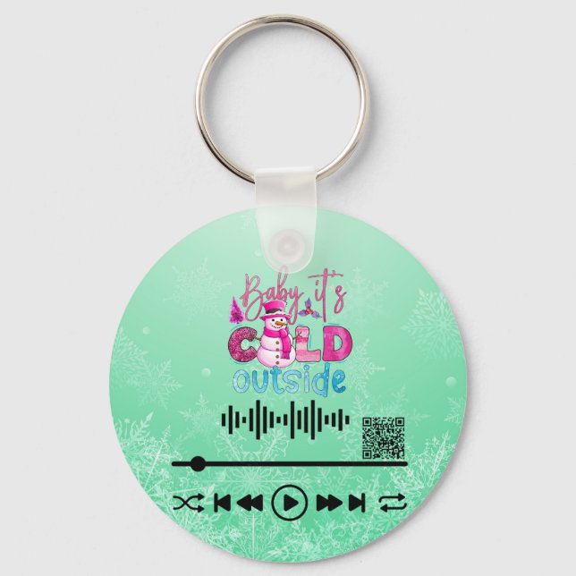 Video scannen, draußen kalt schlüsselanhänger (Vorderseite)
